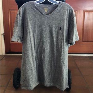 Men’s grey v-neck Polo shirt